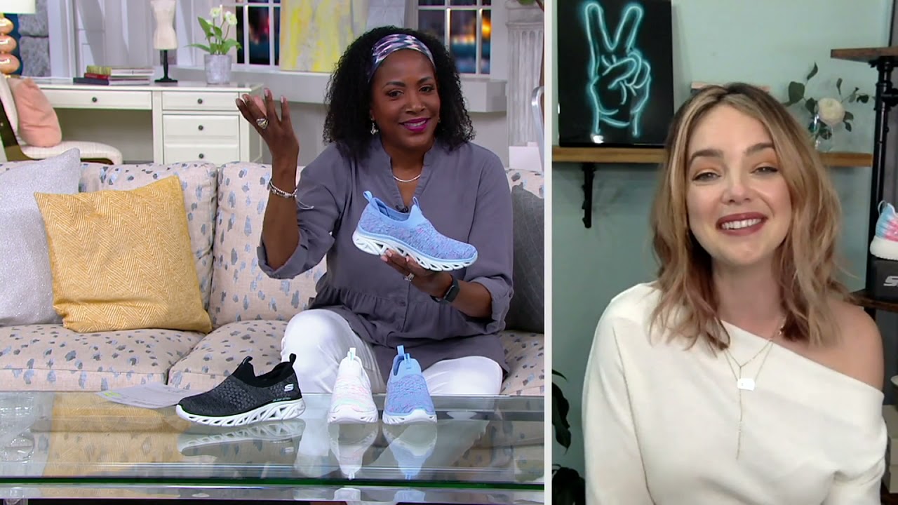 Skechers Knit Glide-Step Sport Washable Slip-On Sneaker - Lively Glow on QVC