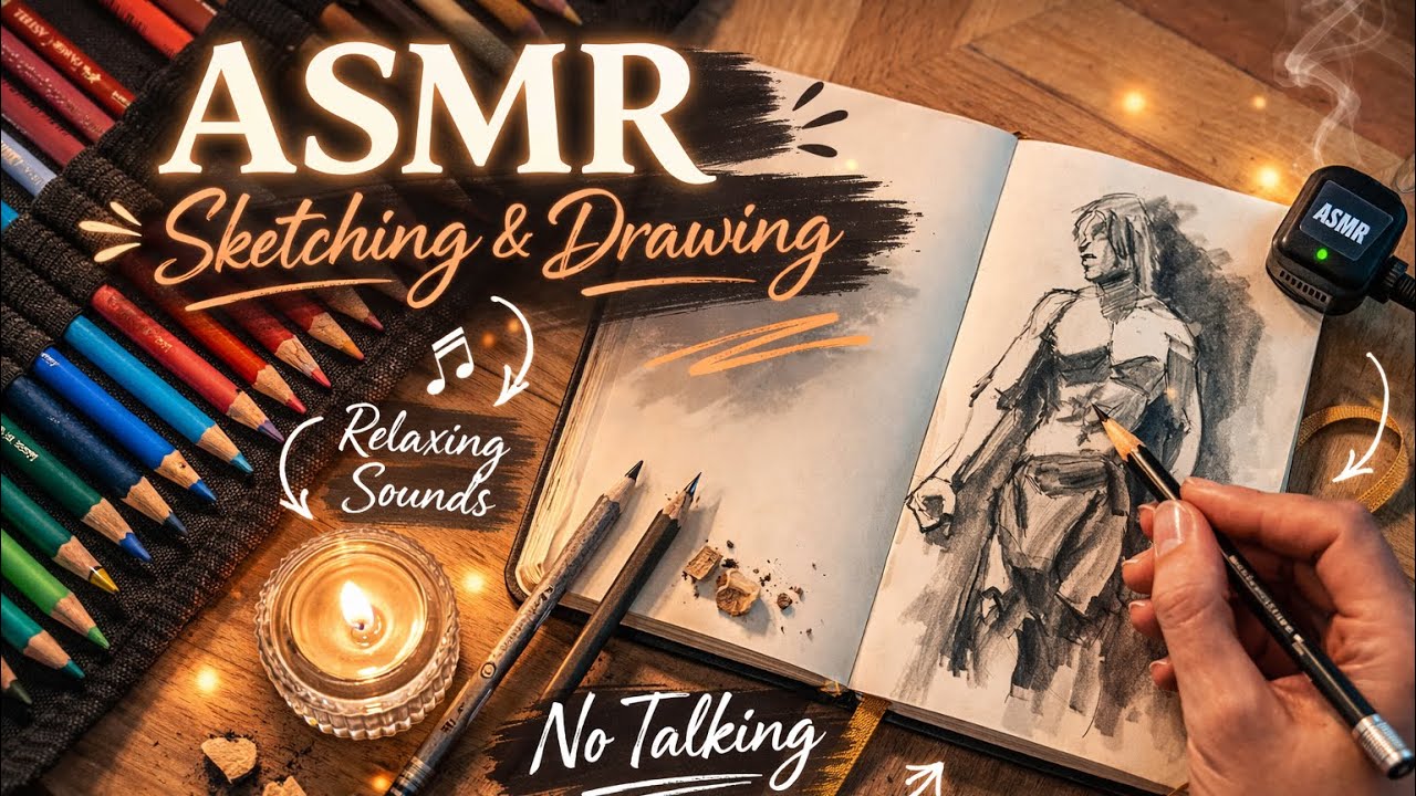 ASMR quick sketch figure study (no taking)