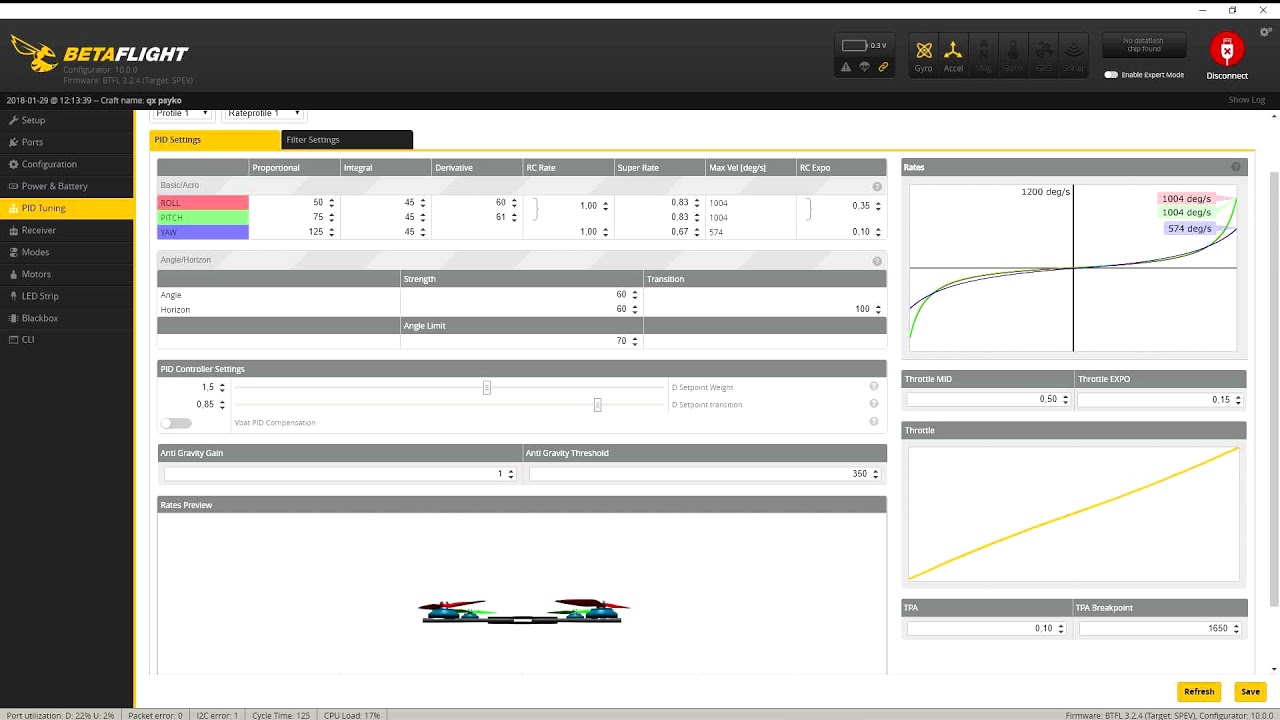 flasher et dumper son drone sous bétaflight ! + PID QX95