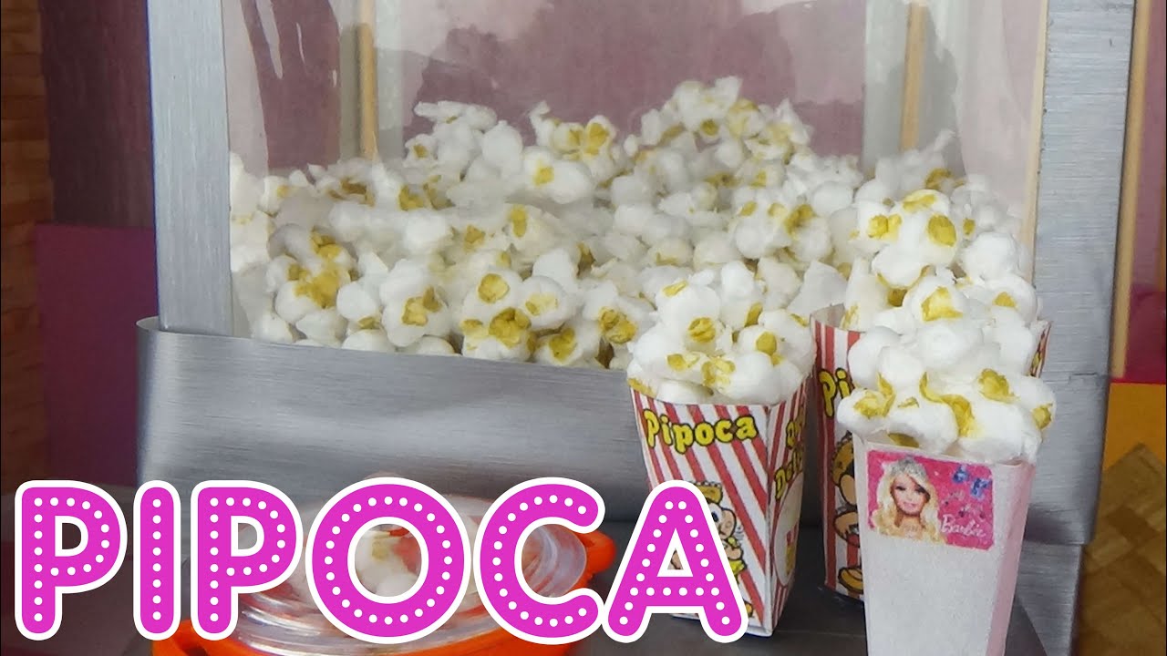 Como fazer Pipoca de Cinema para as Barbie e bonecas | Tutorial