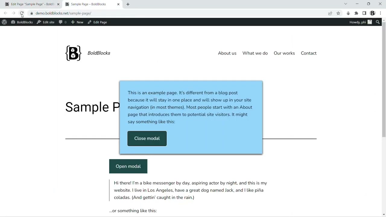 How to create modal, off-canvas layouts in Gutenberg step by step using Content Blocks Builder
