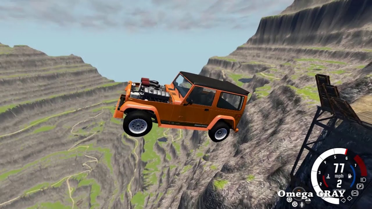 BeamNG Drive #4 Royce Rolls Fly of the Cliff~