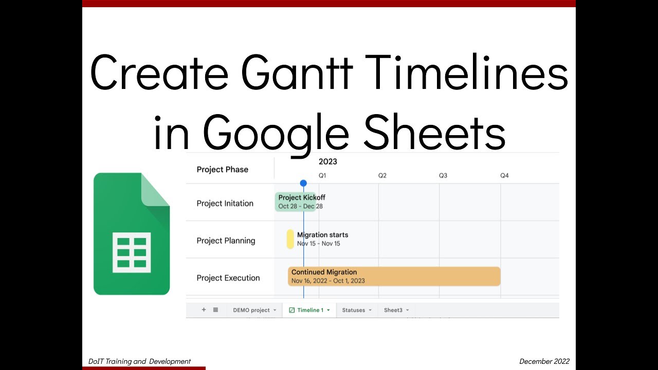 Google Sheets: Create Timeline (Gantt Charts) (in some Workspace Accounts only)