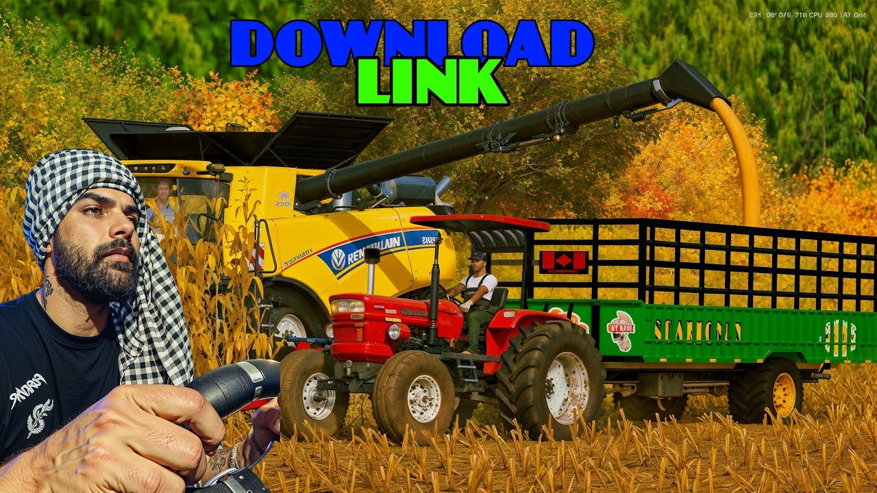 New holland 640 ( Fiat tractor) download link fs22 | Corn harvester in water | Dhaliwalgaming