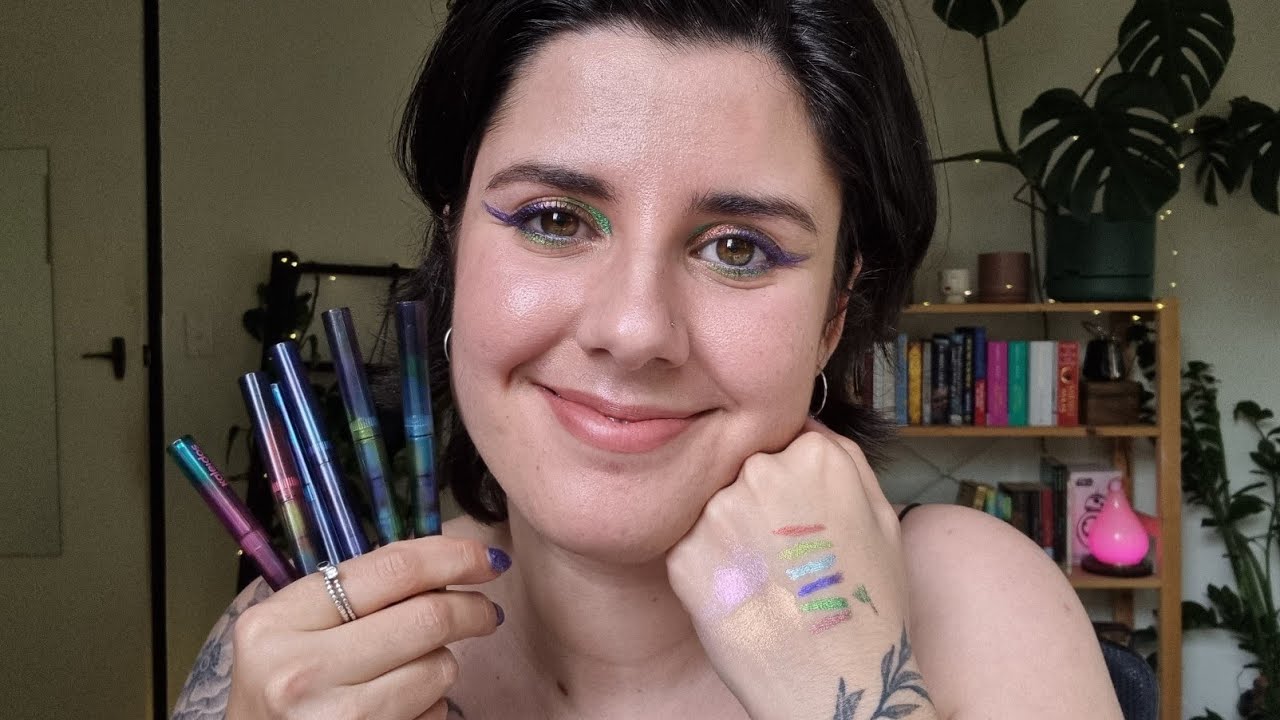 ASMR trying the new Kaleidos Night Of Creation eyeliners🐍💫 (they're so cool!!) (GRWM makeup tingles)