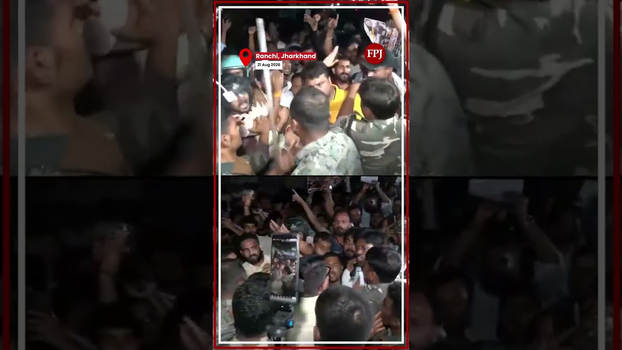Jharkhand Protesters Try To Burn Effigies Of CM Hemant Soren and Rahul Gandhi