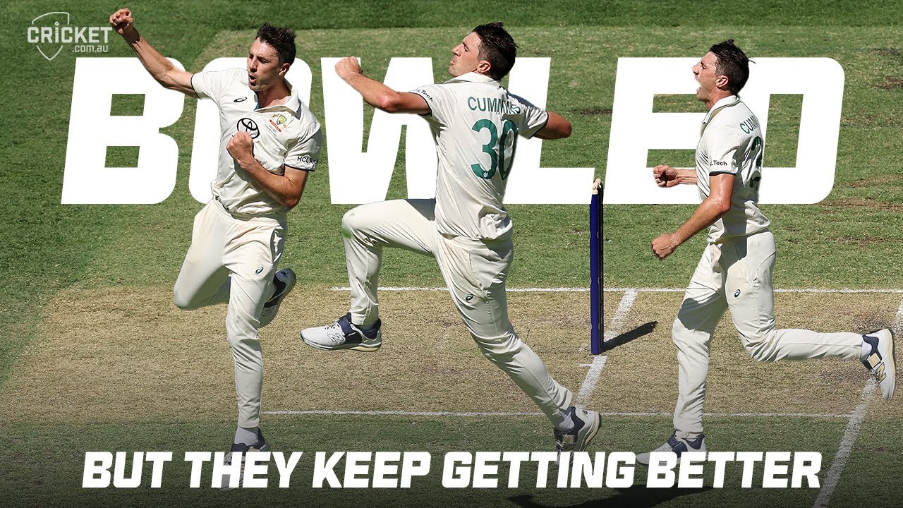 Pat Cummins DESTROYING the stumps... but they keep getting better and better 🔥