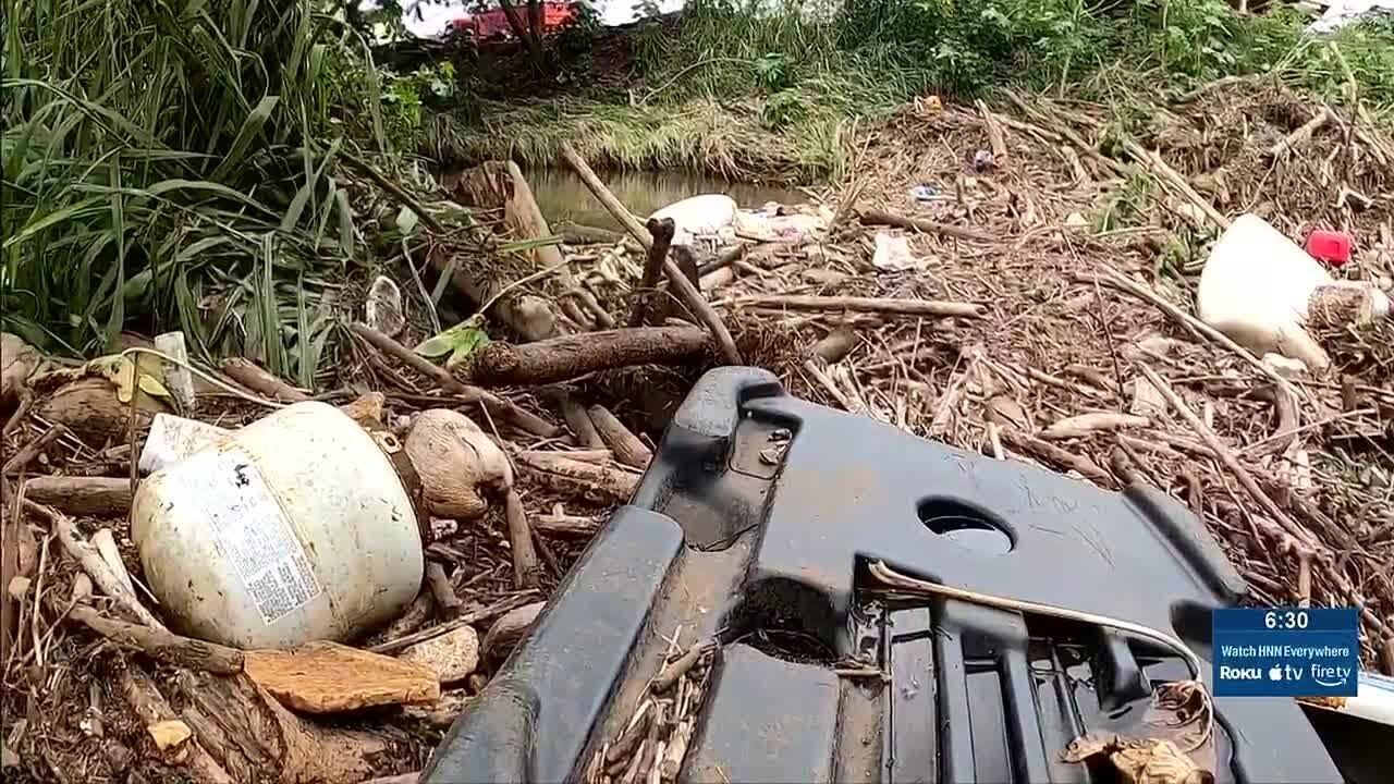 Debris from Waiawa Stream overflow sparks resident’s concerns for home