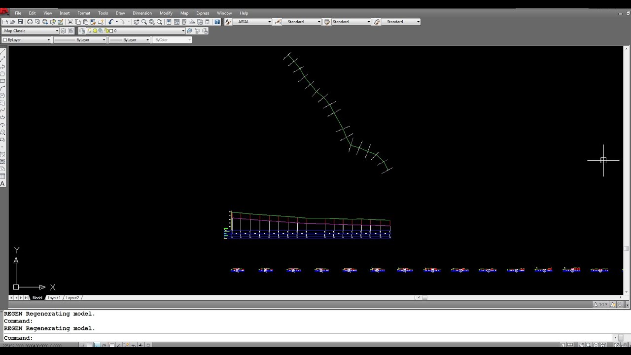 Autolisp CROSS & LONGSECTION + DESAIN