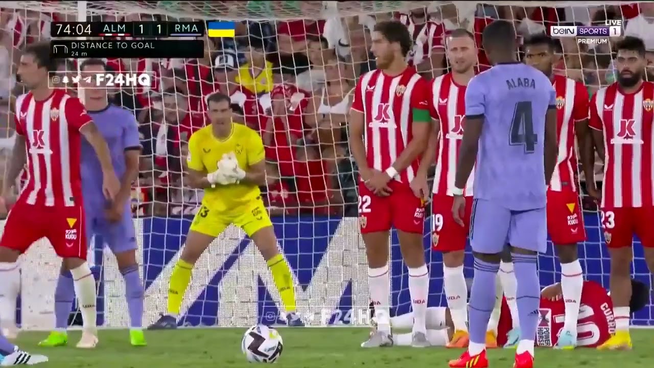 David Alaba  spectacular Free-kick Against Almeria 🔥#realmadrid #football
