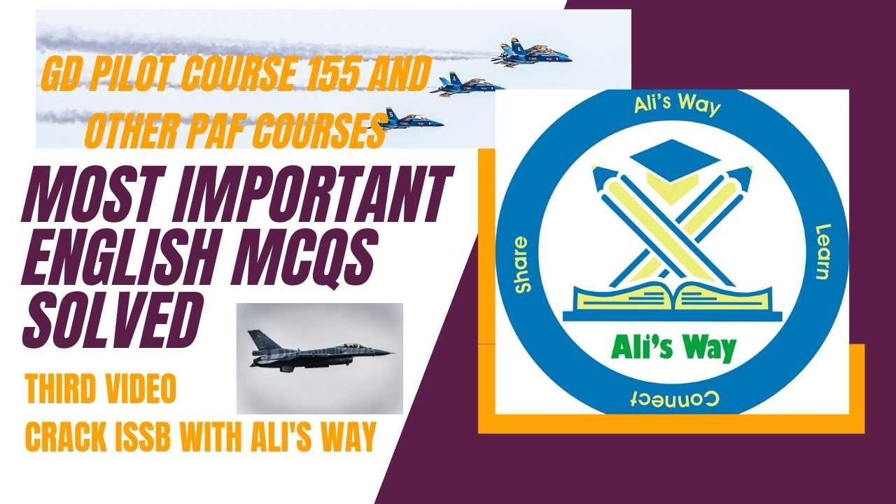 English MCQs Solved|Gd Pilot Course 155|Air defense|cae|logistics|admin special duties|3rd video