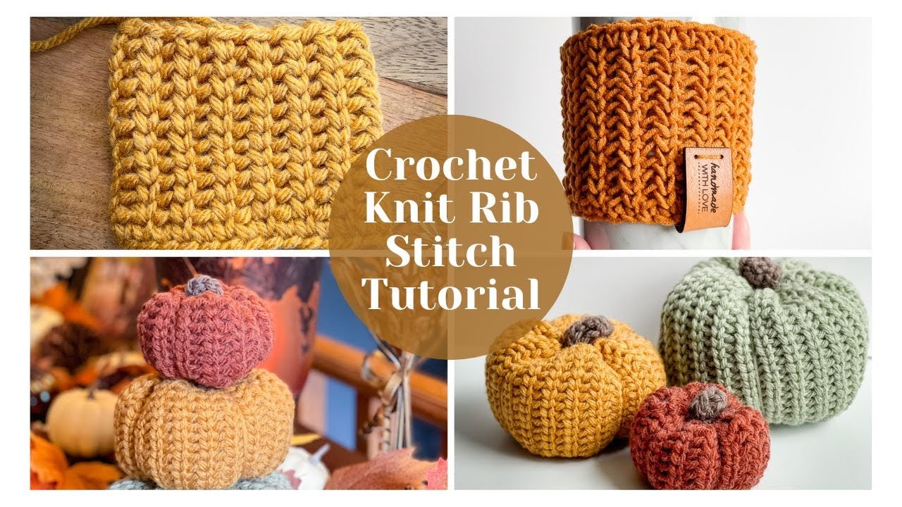 Crochet Knit Rib Stitch Faux Knit Ribbing Crochet Stitch