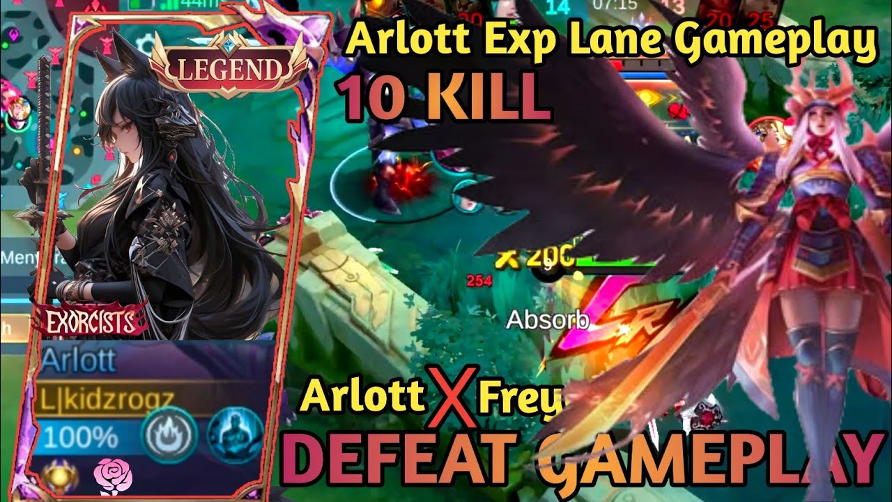 10Kill!!Arlot Exp Lane Gameplay||Arlott Lawan Hero Meta Freya~