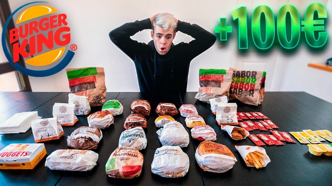 COMIENDO TODOS LOS PRODUCTOS DEL BURGER KING *RETO EXTREMO + 20.000 KCAL* [Salva]