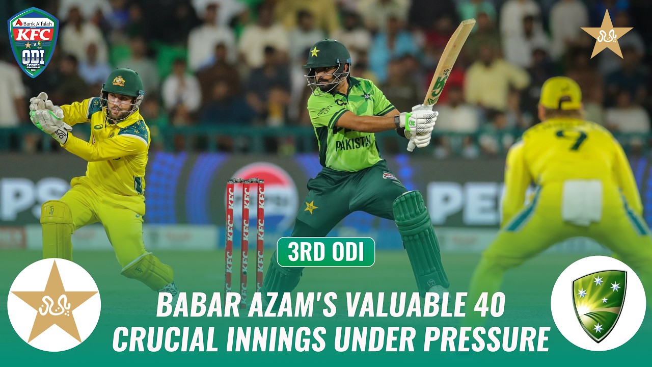 Babar Azam Plays A Crucial Knock Of 40 Runs⚡| Pak vs Aus | Match 03 | ODI Series 2026 | PCB | MZE1K