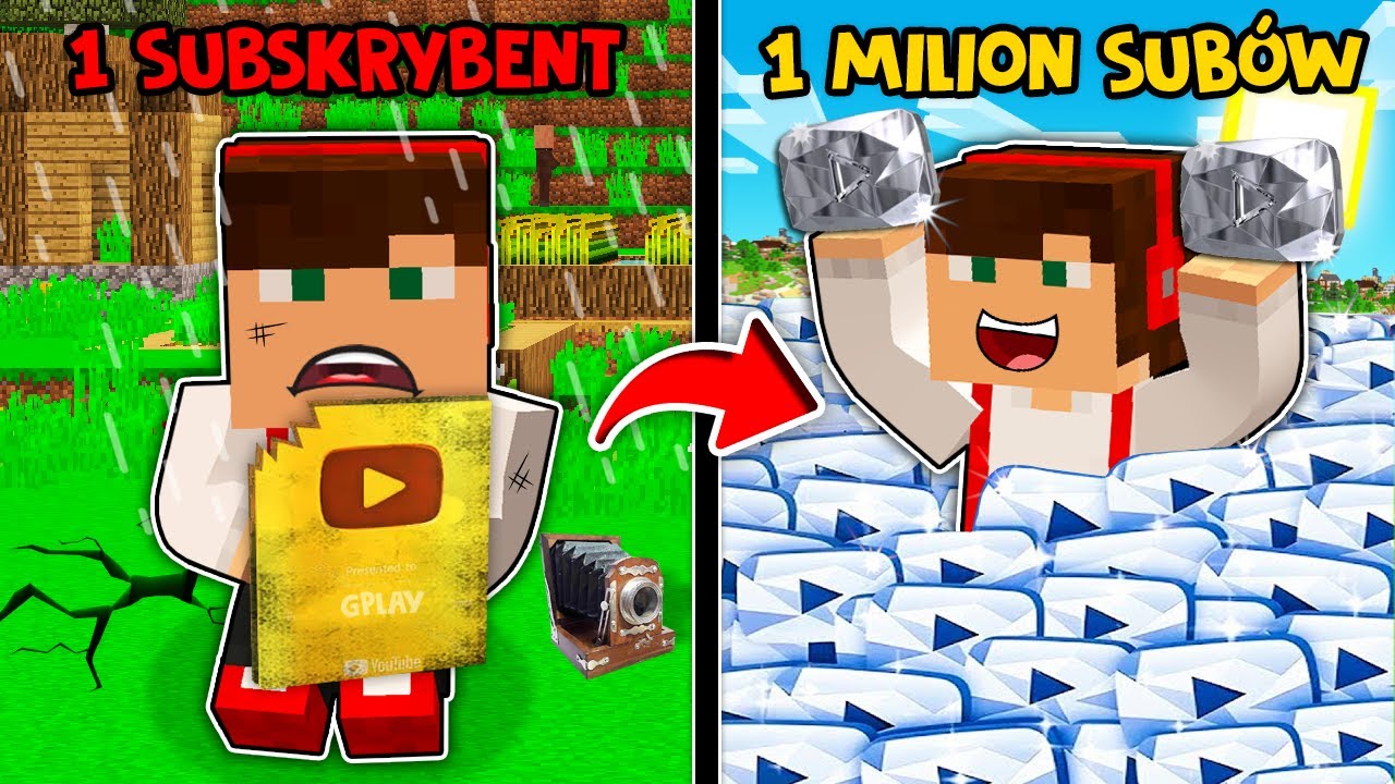 JAK ZOSTAĆ YOUTUBEREM OD 1 SUBA DO 1 MILIONA SUBÓW W MINECRAFT?! GPLAY & LAKI