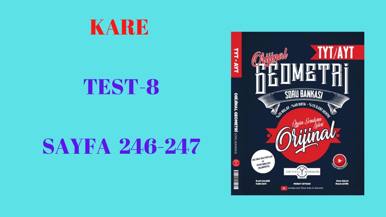 Kare Test 8 (ORİJİNAL YAYINLARI GEOMETRİ SORU BANKASI 2021)