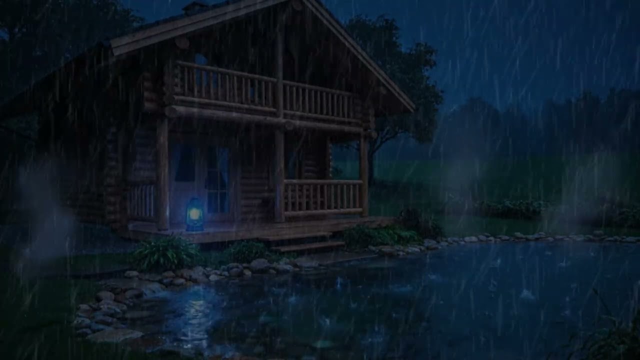 You’ll Fall Asleep in 5 Minutes - Heavy Rain on a Cozy Cabin by the Crystal Clear Pond