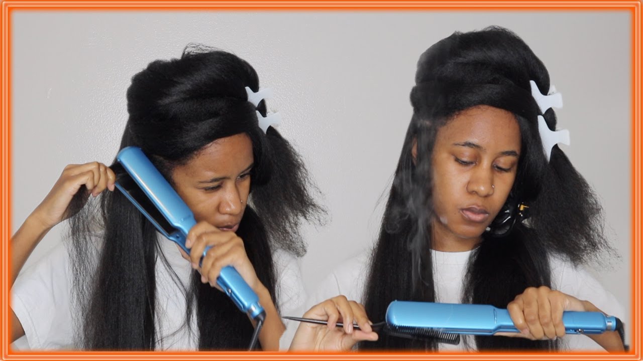 STRAIGHTENING MY NATURAL HAIR FOR THE FIRST TIME IN 2 YEARS