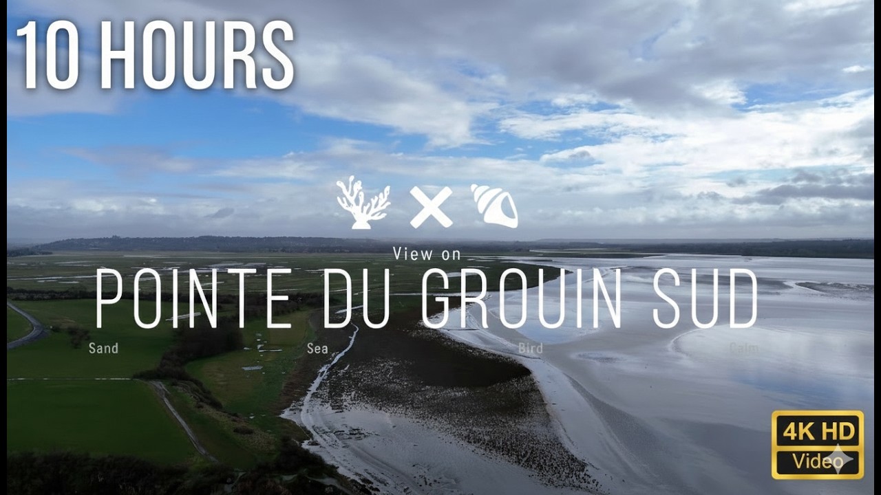 10 HOURS Coastal Serenity - Pointe du Grouin du Sud, France (4K Drone Nature Sounds)