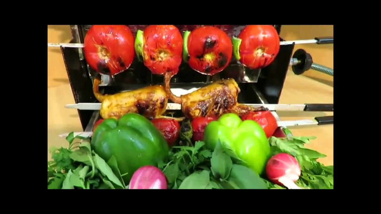 Flame BBQ grill,Indoor Rotating Vertical BBQ (کباب پز چرخشی تمام اوتوماتیک)