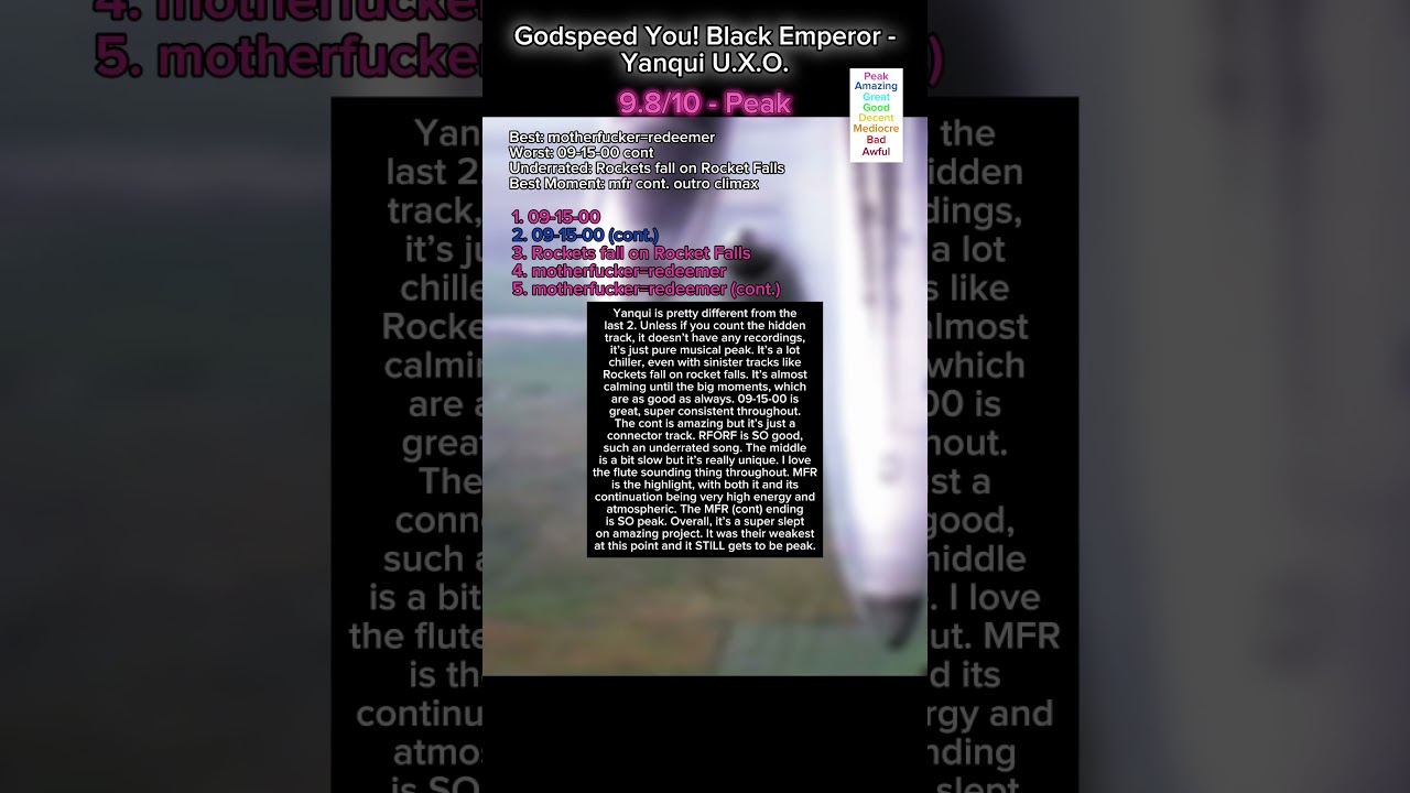 Godspeed You! Black Emperor - Yanqui U.X.O. #godspeedyoublackemperor #gybe #albumreview #music