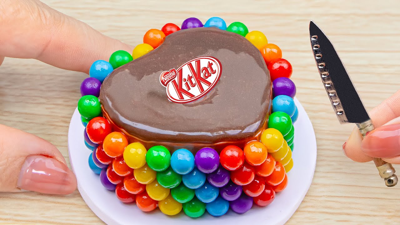 Miniature Kitkat Rainbow Cake Recipe | 1000+ Satisfying Mini Cake Decorating and ASMR