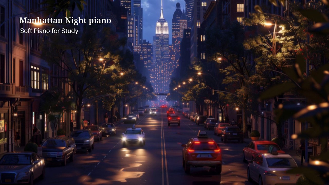 Manhattan Night Jazz 🌙 Soft Piano for Study | Relaxing Night Music