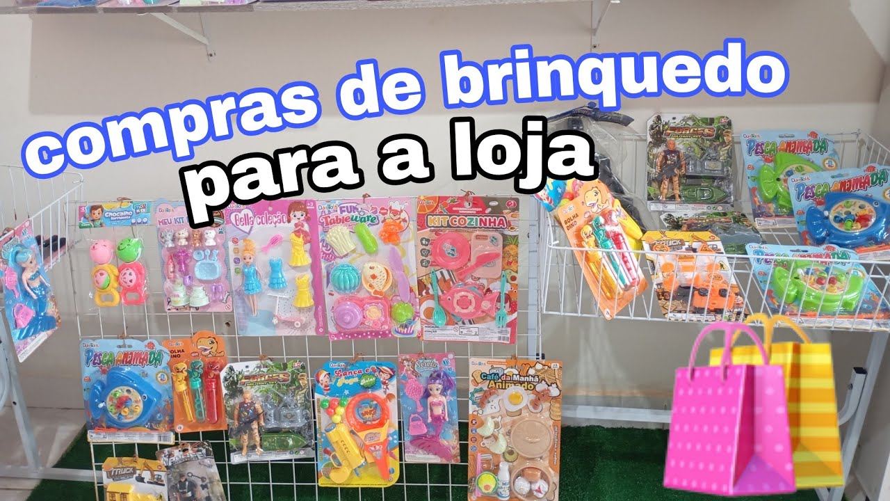 MOSTRANDO COMPRAS DE BRINQUEDOS PARA A LOJA