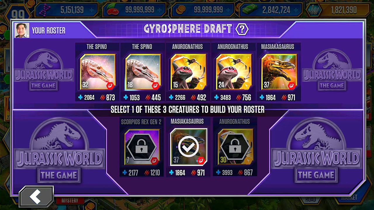 LATEST ATTRACTIONS TOUR NEW ANUROGNATHUS VS THE SPINO VS MASIAKASAURUS | JURASSIC WORLD THE GAME