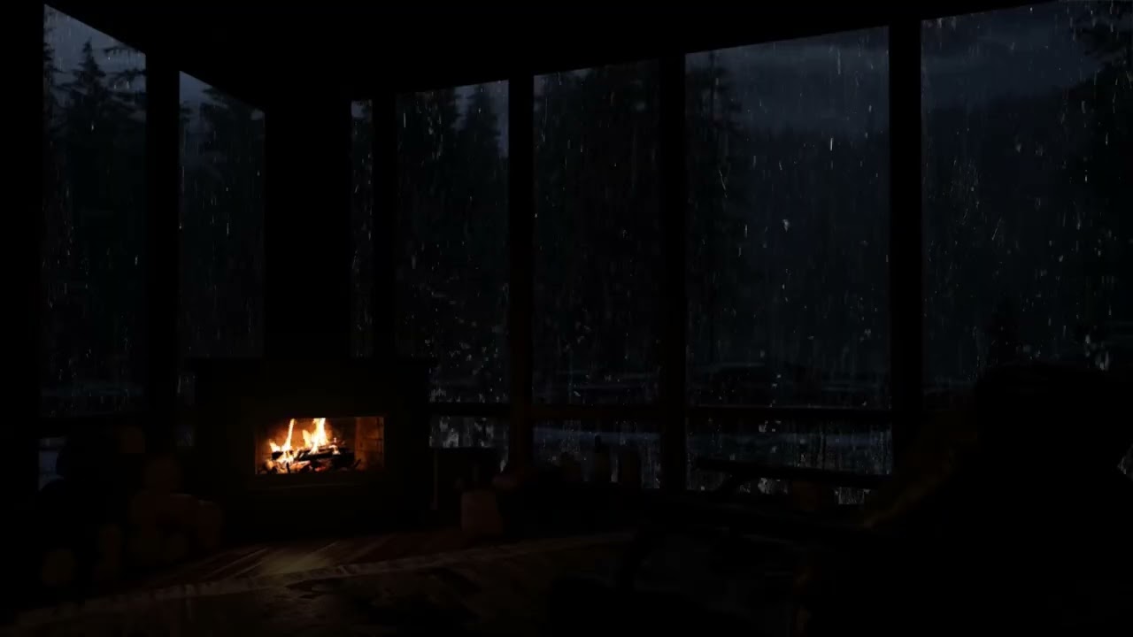 Soft Thunder & Steady Rainfall in a Warm Cabin | Study Ambience for Focus, Clarity & Calm