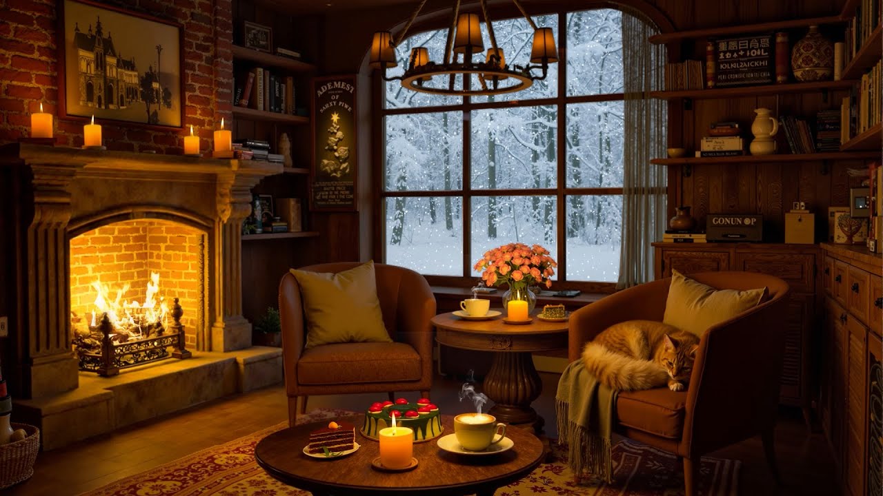 Jazz Relaxing Music for Studying, Work ⛄ Cozy Winter Porch Ambience & Smooth Jazz Instrumental Music
