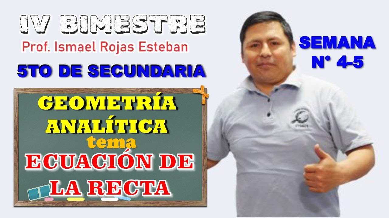GEOMETRÍA ANALÍTICA I ECUACIÓN DE LA RECTA 5TO DE SECUNDARIA - PAMER