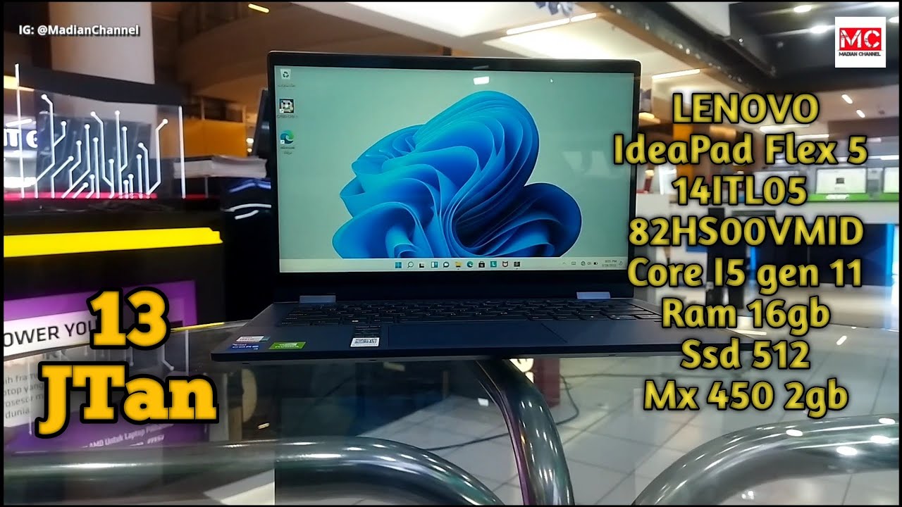 UNBOXING LENOVO IdeaPad Flex 5 14ITL05 82HS00VMID i5 gen 11 ram 16gb mx 450gb RP 13 jutaan  #lenovo