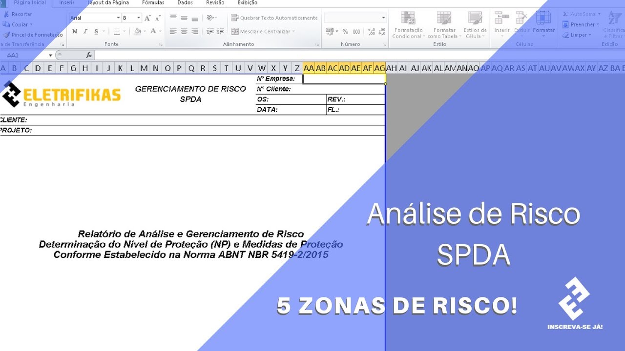 Análise de Risco SPDA - Cálculo Edificação com 5 Zonas de Risco