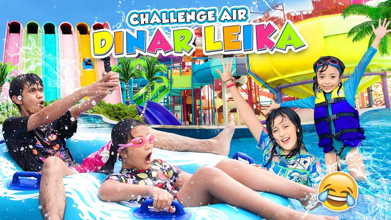 DINAR , LEIKA DAN TOMPEL IKUTAN CHALANGE AIR. SIAPA YG MENANG? #viral #trending