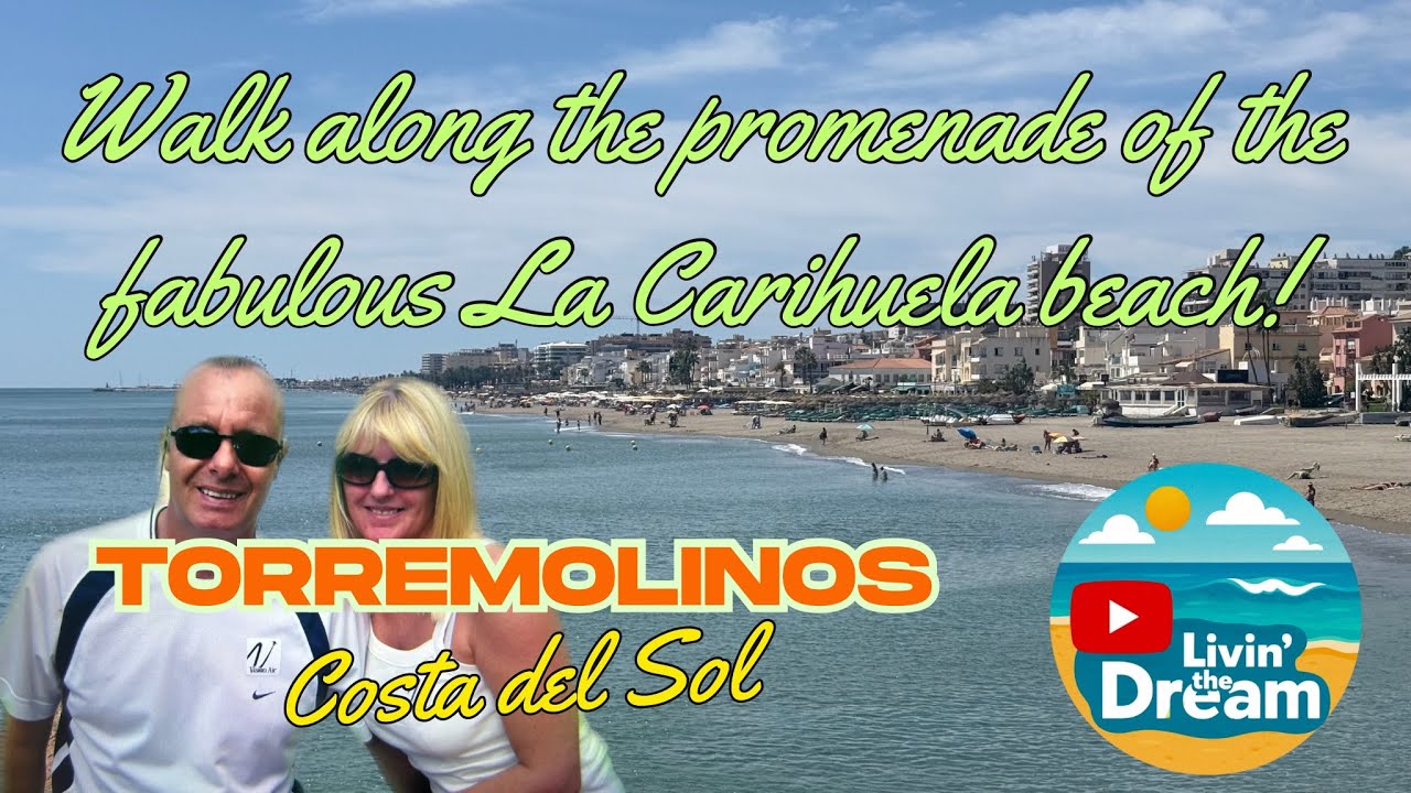 Walk along the beautiful Carihuela beach in Torremolinos, on the Costa del Sol.
