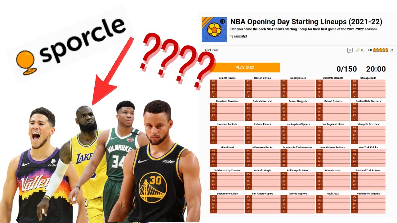 NBA Starting Lineups From My FAVORITE Season (Sporcle Quiz)