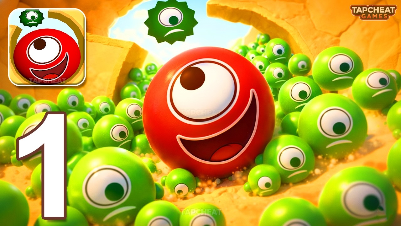 Hungry Balls - Gameplay Walkthrough Part 1 - Erase Sand Ball Puzzle (Android, iOS)