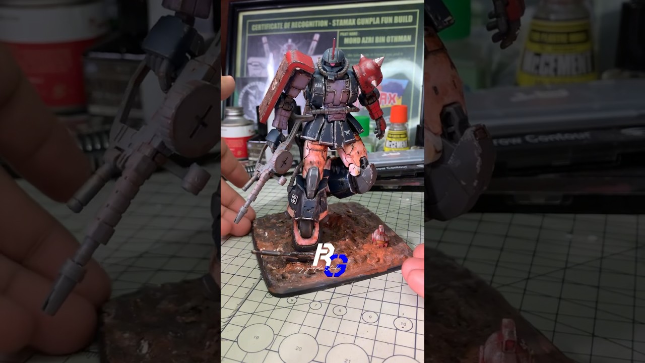 Simple Diorama for my Zaku II #gundam #gunpla #paintingtechnique #zaku