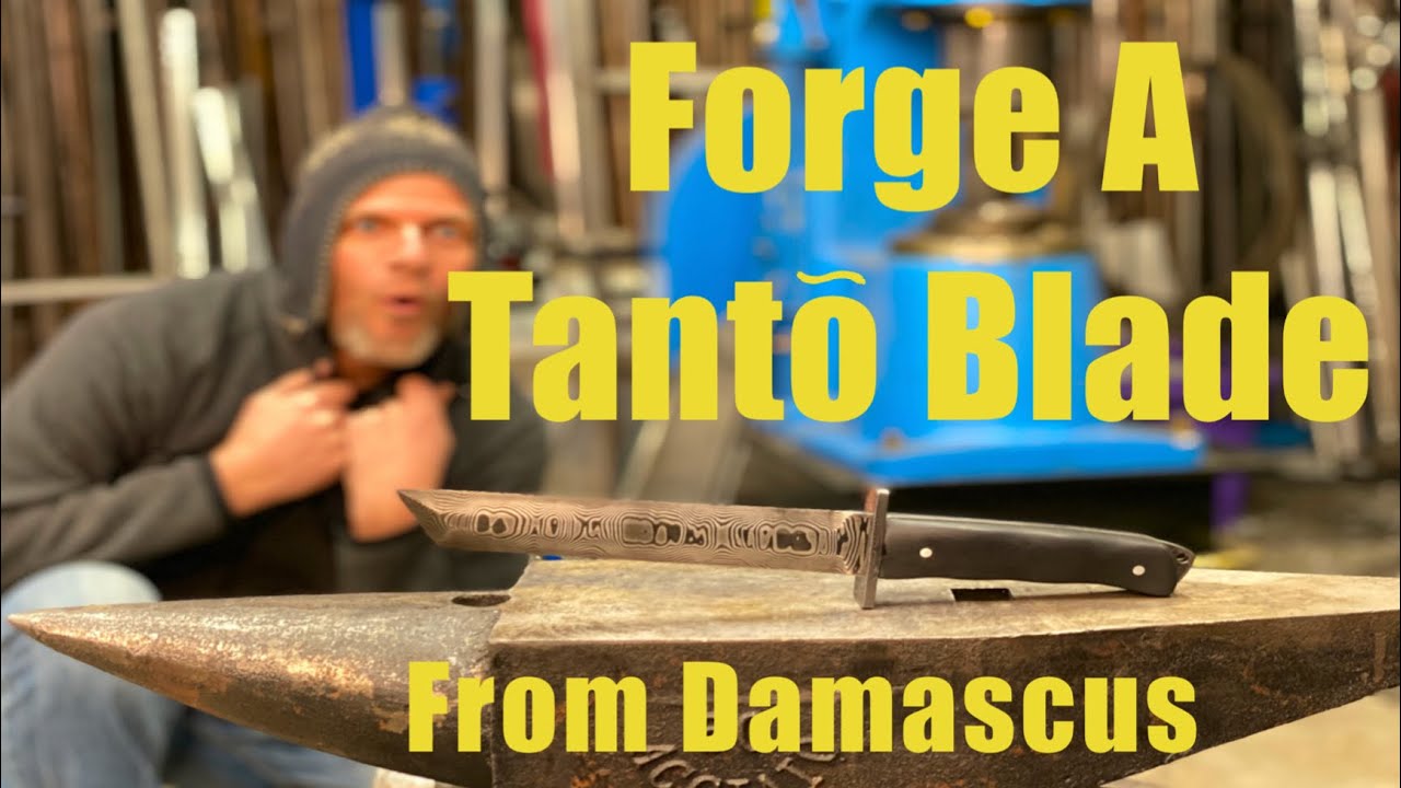 How To Forge A Tanto Knife From Damascus !!