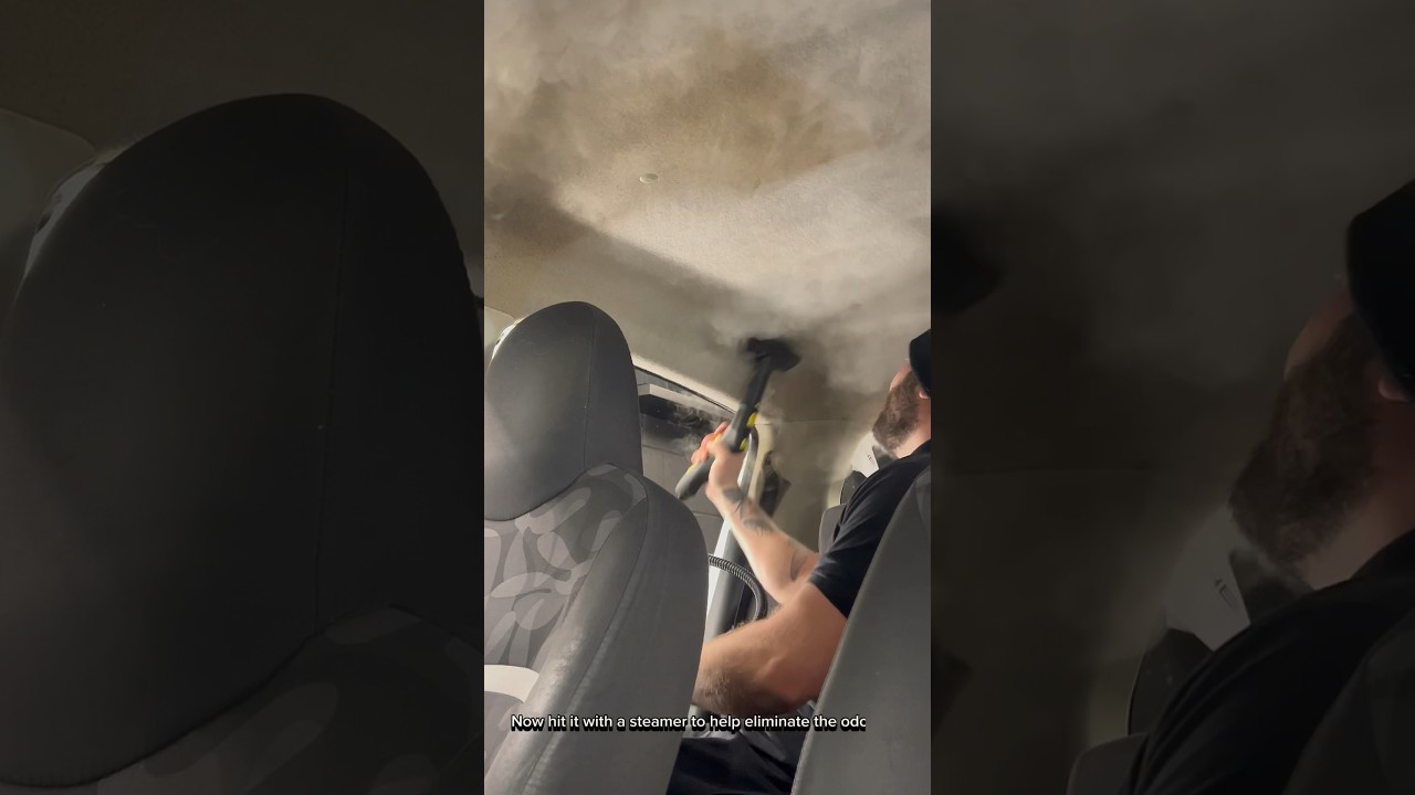 Getting rid of cigarette smoke stains and smell #automotive #deepclean
