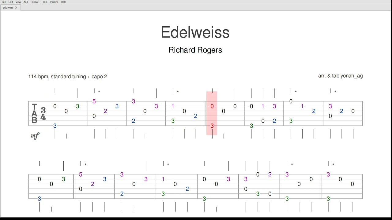 Edelweiss - Guitar Tab