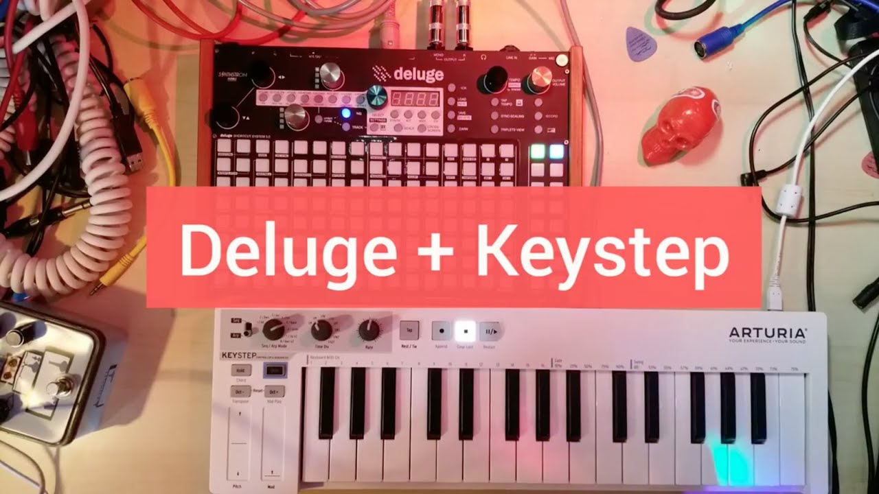 Multiple Deluge tracks controlled by the Keystep