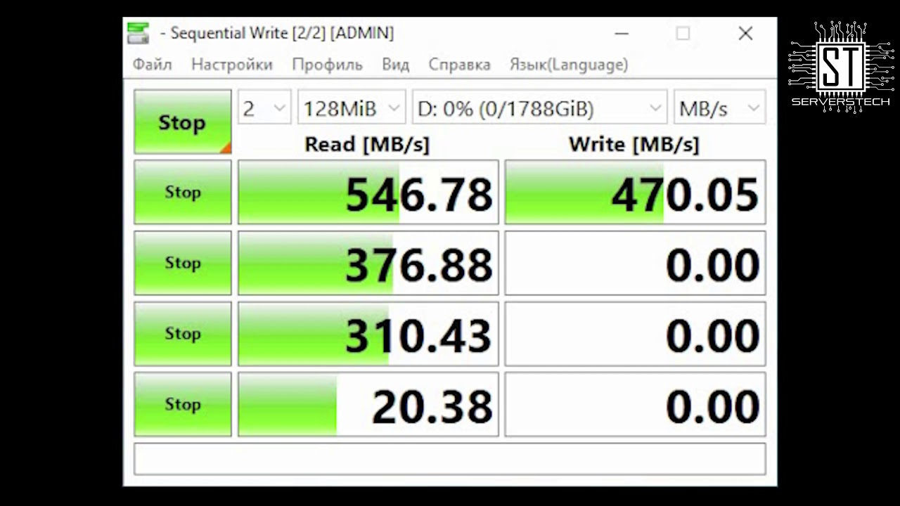 Intel SSD D3-S4610 (SSDSC2KG019T8) 1920GB (CrystalDiskMark)