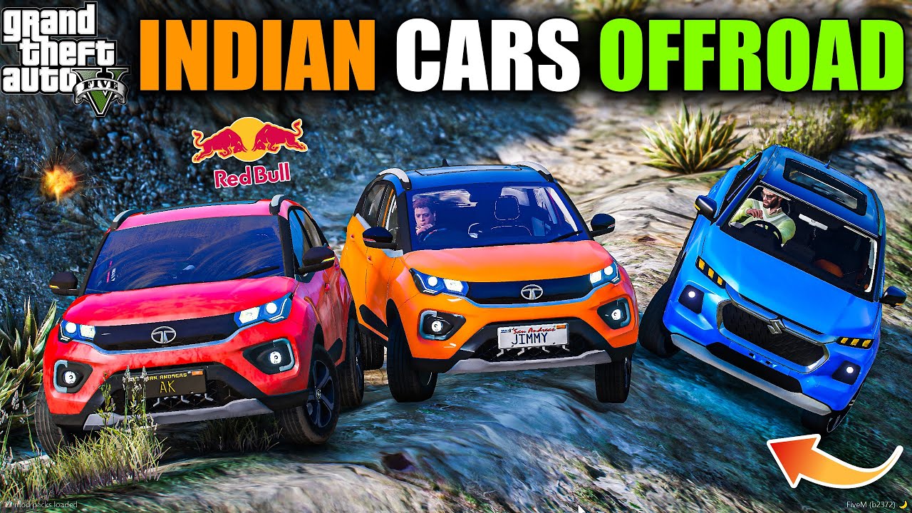 GTA 5 : TOP INDIAN CARS EXTREME OFFROADING WITH TATA NEXON WITH JIMMY AND TREVOR OMG!