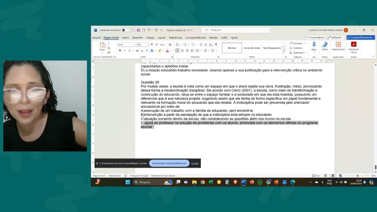 Orientação Pedagógica e Educacional Prova IBAM