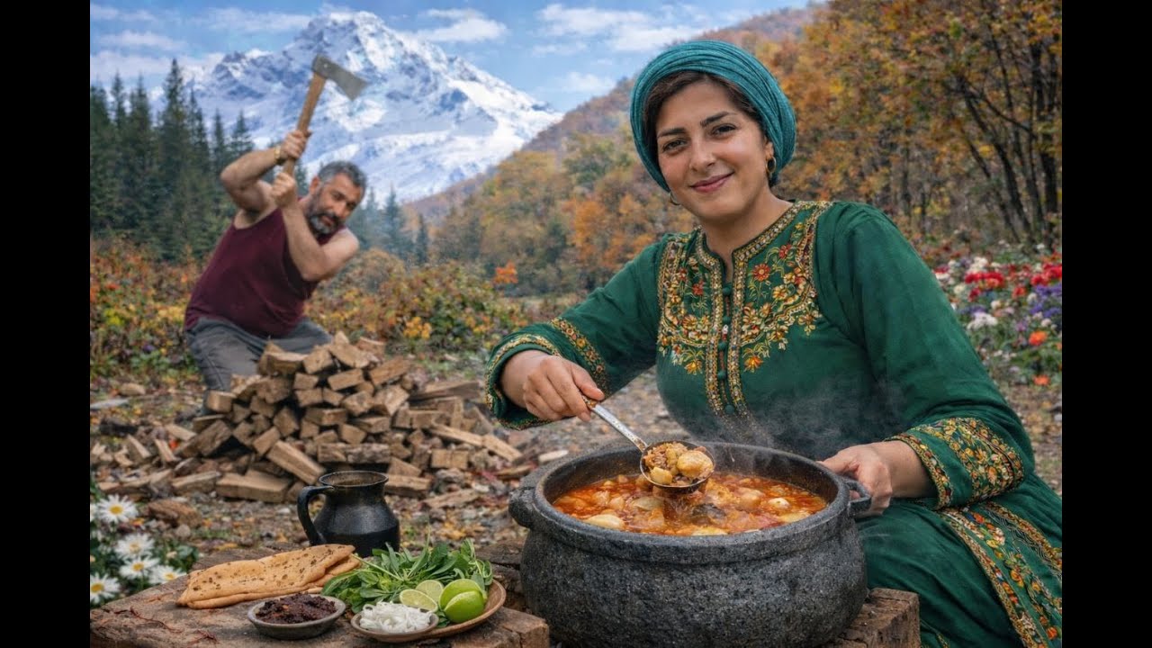 Famous Iranian stone daisy; Rural life in Iran