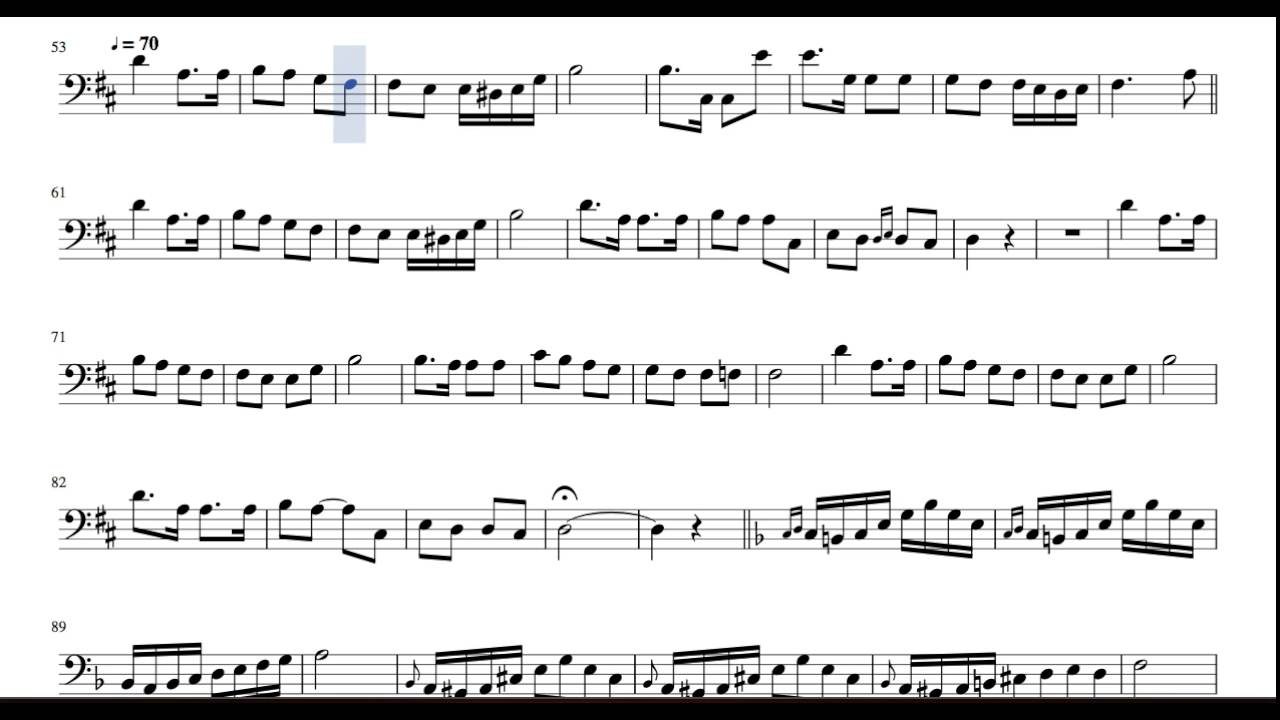 Czardas Sheet Music for Cello Basson Trombone and Bass Clef Instruments
