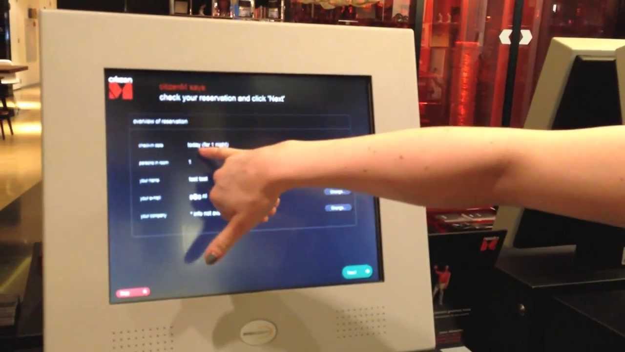 citizenM hotel in Amsterdam check-in system
